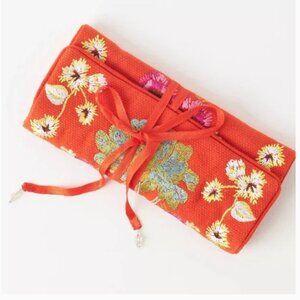 ⭐️ Blossom Embroidered Jewelry Boho Peasant Art Deco Hipster Floral Pouch Bag
